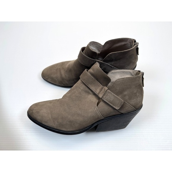 Eileen Fisher Ives Tumbled Nubuck Bootie Women 10 EUC Zip Closure Leather Ankle - Picture 3 of 11